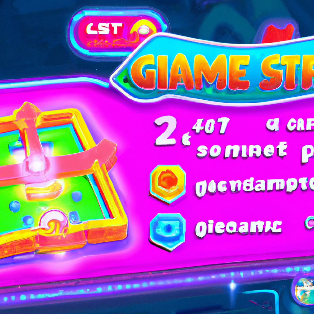 Screenshot: neon puzzle levels with score HUD